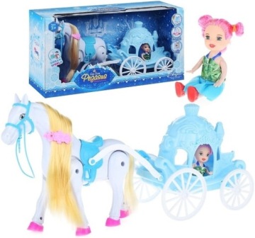 KARETA Z CHODZĄCYM KONIEM I KSIĘŻNICZKĄ KAROCA