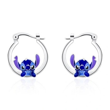 Kolczyki Rongwo Cute Anime Stitch Hoop Earrings Si