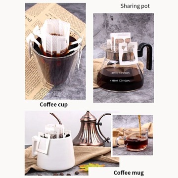 50pcs Disposable Coffee Filter Bag Drip Coffee Cup Filter Bags Ears