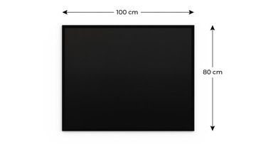 Доска меловая черная 100х80 см, деревянная рама, ЧЕРНЫЙ ЭКО