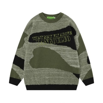 Men Patchwork Printing Pullover Harajuku High Stre