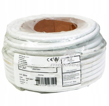 Przewód YDY 2x1mm 450/750V drut CU 2x1 50m