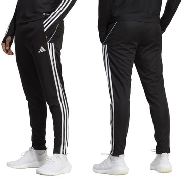 SPODNIE DRESOWE MĘSKIE ADIDAS TIRO 23 SPORTOWE ZWĘŻANE CZARNE r.L