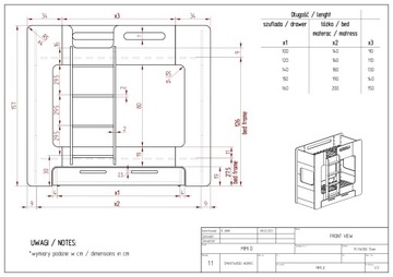 Детская двухъярусная кровать с ящиком MIMI DP 90х160 ЭКО