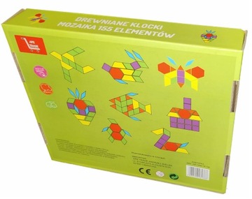 ПАЗЛ ДЕРЕВЯННЫЕ БЛОКИ МОНТЕССОРИ 155 деталей мозаика