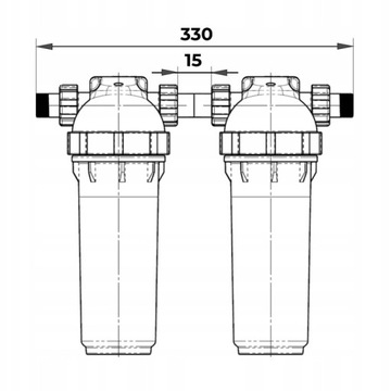ЭКО-ДАФИ Фильтровальная станция 2 элемента, 3 угольных фильтра