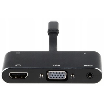АДАПТЕР USB C HDMI VGA USB 3.0+PD HUB 5in1 MacBook