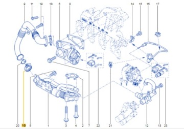 ХОМУТ ТРУБЫ EGR 1.9 DCI SCENIC III