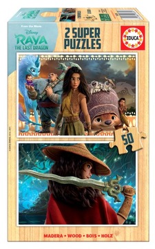 Educa Puzzle 2 x 50 Raya i ostatni smok drewniane
