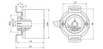 Enkoder inkrementalny obrotowy PKB4010-2000-G5-30T, 2000imp/obr, 5-30VDC, f