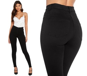 KLASYCZNE ELEGANCKIE SPODNIE MODELUJĄCE ELASTYCZNE JEANSOWE ROZIĄGLIWE