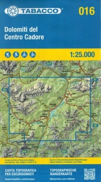 DOLOMITI DEL CENTRO CADORE DOLOMITY MAPA 016 TAB.