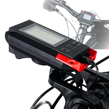LAMPKA ROWEROWA LED PRZÓD ROWERU LICZNIK KLAKSON ZESTAW NA KIEROWNICĘ