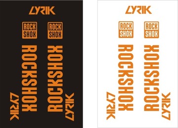 LYRIK ROCK SHOX оранжевые наклейки на амортизаторы