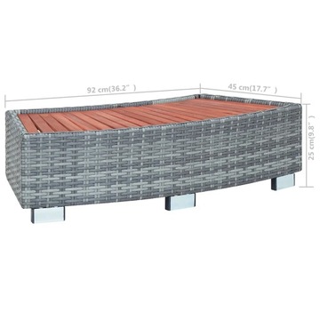 Ступенька для спа, серая, 92 x 45 x 25 см, полиратта