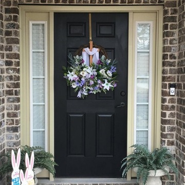 Большой пасхальный венок на входную дверь, 40 см.