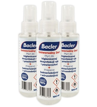 PŁYN DO DEZYNFEKCJI 100mL RĄK I POWIERZCHNI BACLER