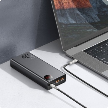 Baseus PowerBank Adaman Metal 20000 мАч PD QC 3.0 65 Вт 2xUSB+USB-C+micro USB