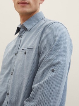 Tom Tailor Textured Shirt - Navy Blue Small Struct