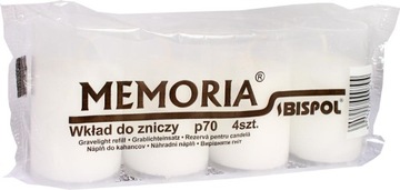 Wkłady białe Memoria parafinowe 4 sztuk do 22h
