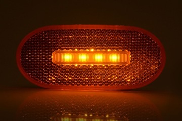 Желтый боковой габаритный фонарь WAŚ W196 1383 LED с держателем и кабелем 0,2 м.