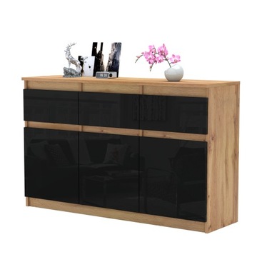 Komoda OLA szafka 120 cm 3 szuflady nowoczesna pojemna rtv POŁYSK system