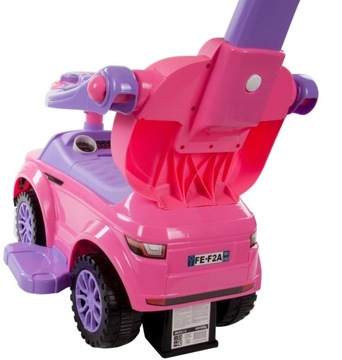 Каталка-толкатель, ходунки с ручкой и зажимом, Спортивная машина, розовый