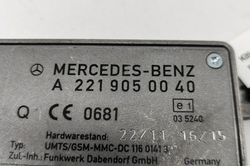 MERCEDES-BENZ S W222 V222 X222 ZESILOVAČ ANTÉNNÍ A2219050040 2.10