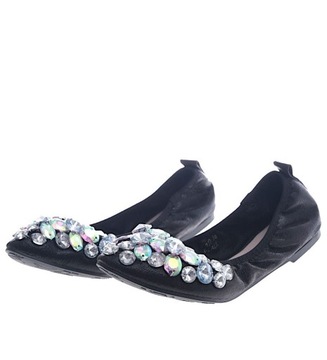 BUTY CZARNE DAMSKIE BALETKI BALERINKI 13043 38