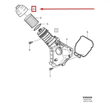 KRYT POUZDRO FILTRU OLEJE VOLVO C30