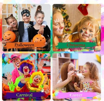 КРАСКИ ПРЕМИУМ КРАСКИ ДЛЯ КРАСКИ ДЛЯ ЛИЦА И ТЕЛА 15 ЦВЕТОВ, МОЮЩИЕСЯ ДЛЯ ДЕТЕЙ