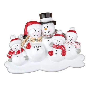 Ozdoby rodzinne 2023 Ozdoba choinkowa dla Windows Five Snowmens