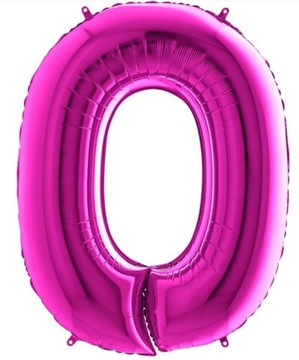 Balon Cyfra Cyferka 0 100 cm Fioletowy