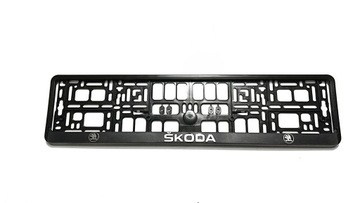 RAMKA TABLICY REJESTRACYJNEJ NAPIS SKODA CHROM