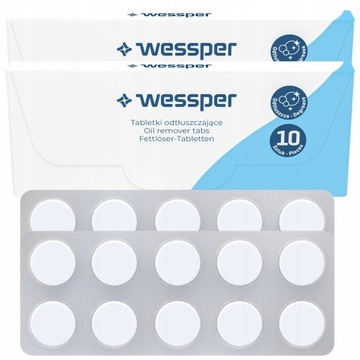 2x10 UNIVERSAL Чистящие таблетки для эспрессо-машины Wessper Clean Oil 10x 2г
