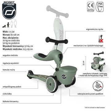 SCOOT AND RIDE Езда и самокат 2в1, 1-5 лет