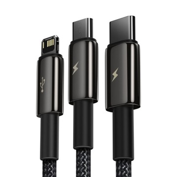 КАБЕЛЬ BASEUS FAST 3in1 USB-C/Lightning/micro ДЛЯ ВСЕХ ТЕЛЕФОНОВ ДЛИНОЙ 1,5 м