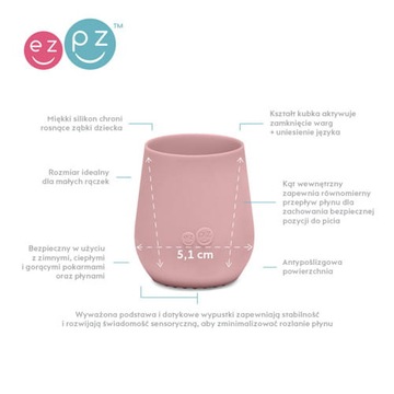 EZPZ KOMPLET PIERWSZYCH NACZYŃ pastel róż
