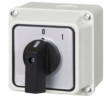 ŁĄCZNIK KRZYWKOWY 16A 0-1 3F W OBUDOWIE IP65
