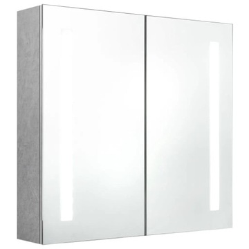 Szafka Łazienkowa Z Lustrem I LED Szara 62x14x60