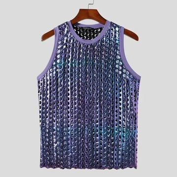 2023 Men Tank Tops Sparkling O-neck Sleeveless Str