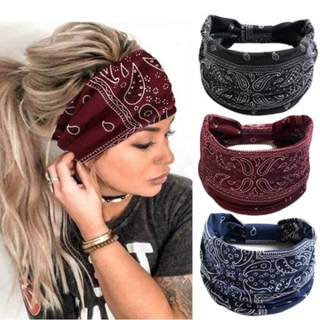 3X Opaska do włosów GŁOWĘ szeroka HAIR BAND TURBAN