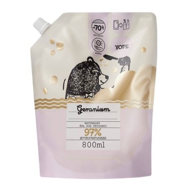 YOPE ŻEL POD PRYSZNIC GERANIUM 800 ML ZAPAS