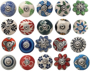 Gałki Ceramiczne Do Mebli Wielokolorowe 20szt