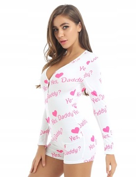 Women Yes Daddy Letter Leopard Printed Sleepwear J