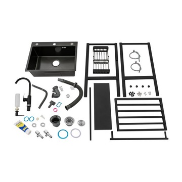 ZLEW KUCHENNY ZE STALI NIERDZEWNEJ 60*45*86cm CZARNY