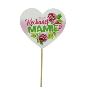 Topper serce na piku 29 cm prezent na Dzień Matki