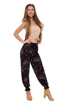 ЖЕНСКИЕ СВОБОДНЫЕ БРЮКИ АЛЛАДИН С ВЫСОКОЙ ПОСАДКОЙ, ЛЕТНИЙ УЗОР С УЗОРОМ MORAJ S/M