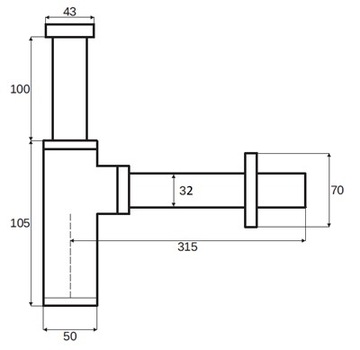 VELDMAN КРУГЛЫЙ СИФОН ДЛЯ УМЫВАЛЬНИКОВ
