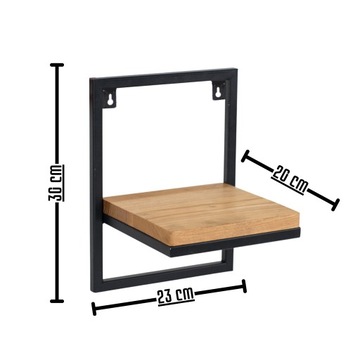 ПОДСТАВКА ДЛЯ ЦВЕТОВ Подвесная подставка для цветов, металлическая, черная, для стены в стиле лофт, 23x20x30